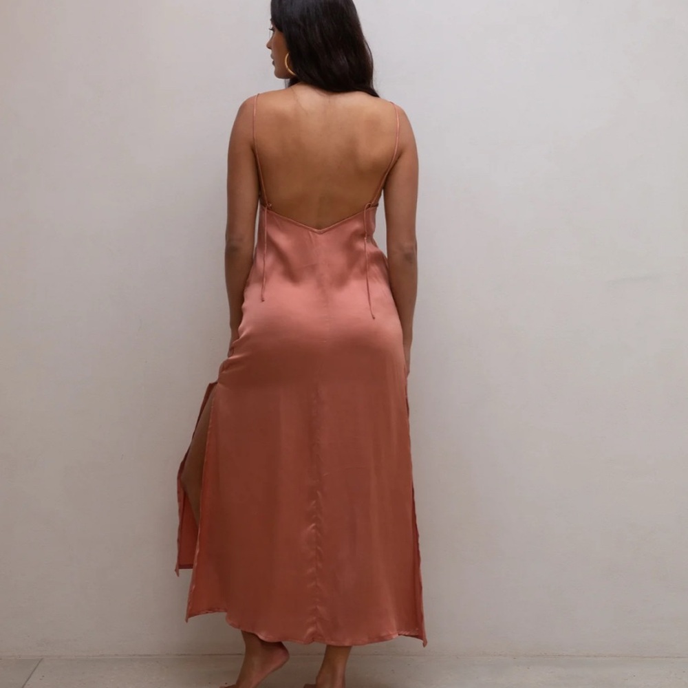 Bahhgoose Silk Slit Dress, S/M - Picture 4 of 13